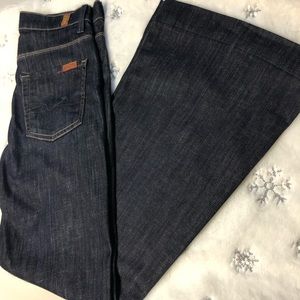 7 for all mankind ginger flare dark wash jeans size 25